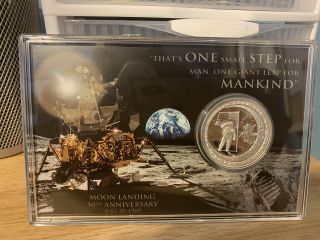 Apollo 11 - Moon Landing 50th Anniversary Coin 39mm Silver Plated Medallion