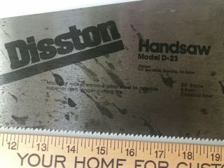 DISSTON HAND SAW 26 inch Blade 8 Point 1996 - MODEL D - 23 - 10 PT - CROSSCUT USA 3