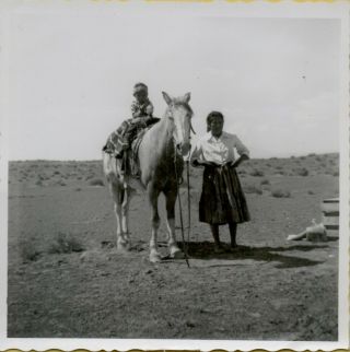 Vintage Photo Native American Woman With Baby On A Horse Sells Arizona 1940 