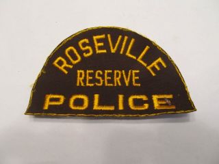 Minnesota Roseville Reserve Police Patch Old Cheese Cloth No Trim