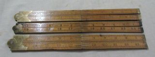 3 Old Wooden Rulers Folding Rules Old Woodworking Tools Vintage Tools Tools