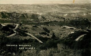 Ca California Topanga Highway And Valley Rppc Ca 1920s Real Photo Postcard