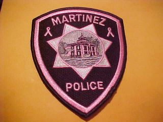 Martinez California Breast Cancer Police Patch Shoulder Size Pink