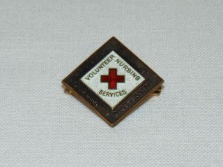 Vintage Antique Birks Sterling Silver Canadian Red Cross Volunteer Nurse Pin