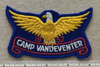 Vintage 1957 Camp Vandeventer Boy Scout Patch Bsa Scouts Eagle Cut Edge Illinois