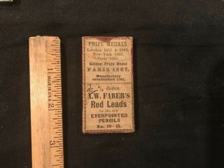 Rare Antique Pencil Leads A.  W.  Faber,  Box With A Few Leads.  1800s