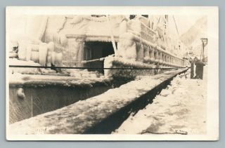 Icy Steamer Ss Northwestern Ship Juneau Alaska Rppc Antique Cramer Photo 1910s