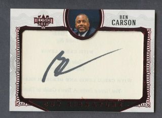 2016 Decision Ben Carson Signed Cut Auto Autograph Red Foil