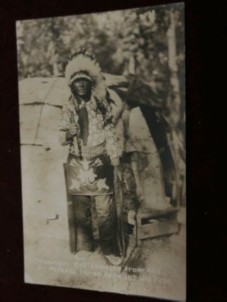 Rppc Real Photo Postcard Mountain Rye Ariz Comanche Indian Parsons Pageant Wisc