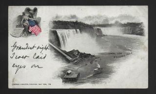 Pan Am Expo " General View Of Niagara Falls " Private Mailing Postcard,