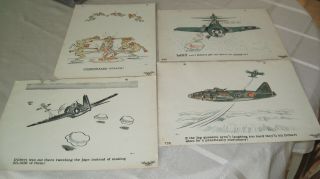 4 Orig Ww2 U.  S.  Navy Training Prints By Robert Olson Dilbert The Pilot