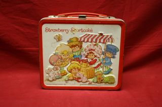 Vintage 1980 Strawberry Shortcake Metal Lunch Box No Thermos