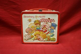Vintage 1980 Strawberry Shortcake Metal Lunch Box No Thermos 2