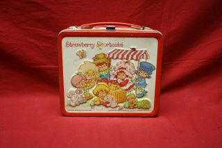 Vintage 1980 Strawberry Shortcake Metal Lunch Box No Thermos 3