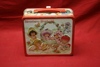 Vintage 1980 Strawberry Shortcake Metal Lunch Box No Thermos 7