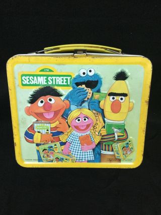 Vintage Sesame Street 1979 Aladdin Metal Lunch Box No Thermos
