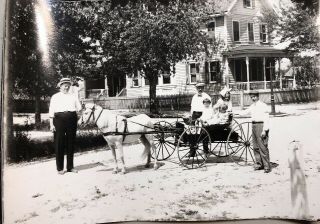 1900’s Rare 5” X 7” B & W Photo Family Horse Drawn Carriage Egg Harbor City Nj