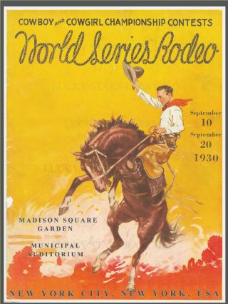 1930 Madison Square Garden Vintage Rodeo Poster - York City,  Ny