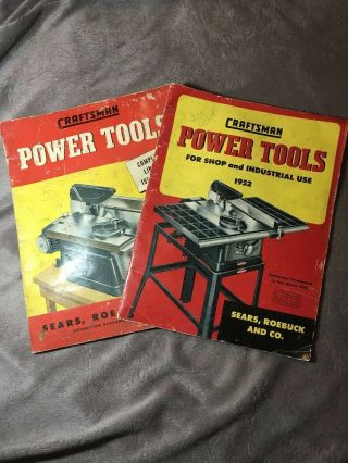 Vintage Sears And Roebuck Craftsmen Power Tool Catalogs 1950 And 1952