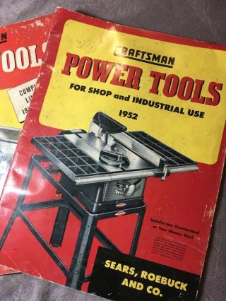 Vintage Sears And Roebuck Craftsmen Power Tool Catalogs 1950 And 1952 2