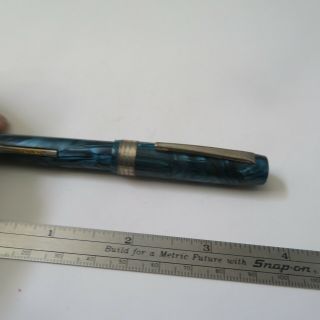 Fountain Pen Unbranded Nib Marked " Arnolde Deluxe Fine " Blue Swirl Parts