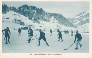 Nine Printed Postcards - Les Diablerets Switzerland - Hockey - Ski - Ing Etc