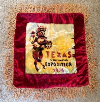 Unstuffed Vintage Pillow Cover - Texas Centennial Exposition 1936