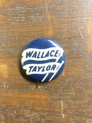 Wallace Taylor President 1948 Imber Tin Litho Pinback Button Z