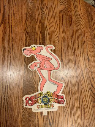 Rare Vintage 18” The Pink Panther Ringling Bros.  & Barnum & Bailey Circus Sign