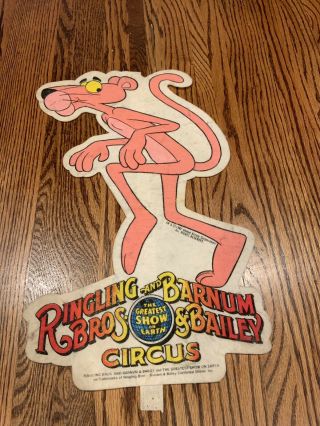 RARE VINTAGE 18” The Pink Panther Ringling Bros.  & Barnum & Bailey Circus Sign 2