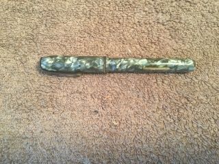 Vintage Green / Silver Fountain Pen Universal Stylograph USA Celluloid 3