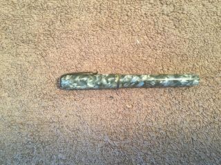 Vintage Green / Silver Fountain Pen Universal Stylograph USA Celluloid 5