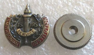 Vintage Smithsonian Institution 15 Year Employee Service Award Pin - Sterling