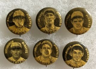 Sweet Caporal Baseball 6 Buttons With Crazing For The Pittsburgh Pirates.