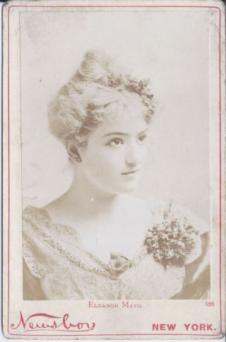 1890s Newsboy Cabinet Card Photo Stage Actress Eleanor Mayo