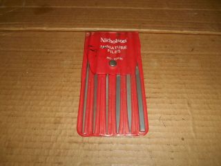 Vintage Nicholson 42030 Miniature Files Hand Tool With Pouch