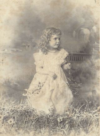 Old Cabinet Photo 4 Yr.  Old Girl Identified as Ethel M.  Estabrook Washington DC 2