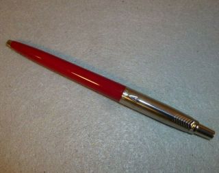 Vintage Parker Arrow Burgundy Maroon Stainless Steel Ballpoint Pen