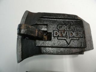 Vtg.  " The Great Divider " 6 & 1/2 Lb.  Mechanical Ax Head - Wood Splitting Maul