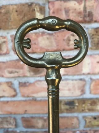 Vintage 70’s LARGE Solid Brass “Indiana County Commisionor” Skeleton Key 8”1/2 L 3