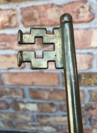 Vintage 70’s LARGE Solid Brass “Indiana County Commisionor” Skeleton Key 8”1/2 L 4
