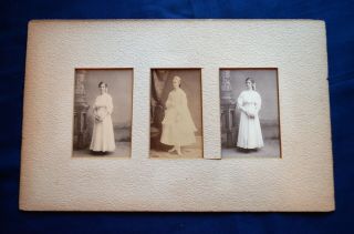 Three Mounted Cdvs Of Young Ladies From Hoboken,  N.  J.