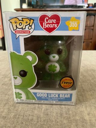 Funko Care Bears Good Luck Bear Pop 3 3/4 " Vinyl Figure Chase With Protector