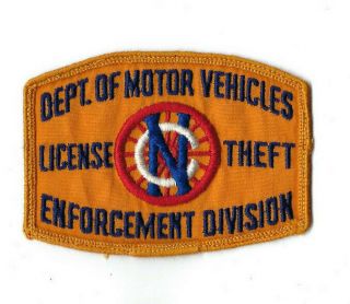 Nc North Carolina Dept.  Motor Vehicles License Theft Enforcement Division Patch