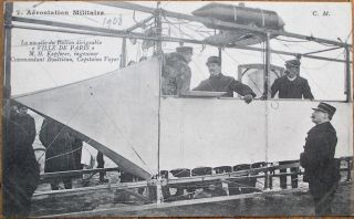 Airship/dirigible/blimp 1908 French Aviation Postcard: La Ville De Paris - Nacelle
