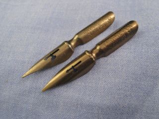 Vintage Dip Pen Nib Nibs Plume Pluma Feder X2 Myers Engine Pen 2158m Calligraphy