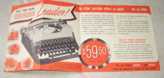 Vintage 1950s Underwood Portable Typewriter Brochure 2