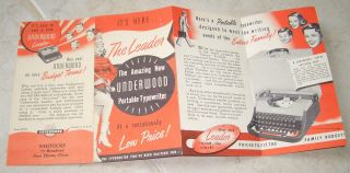 Vintage 1950s Underwood Portable Typewriter Brochure 3