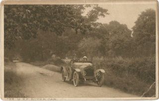 Vintage/antique Post Card.  Couple Riding In Convertable Car.  Yorkshire.  C1910