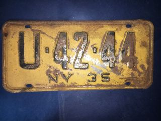 Set of 2 Vintage - 1935 York License Plates - 
